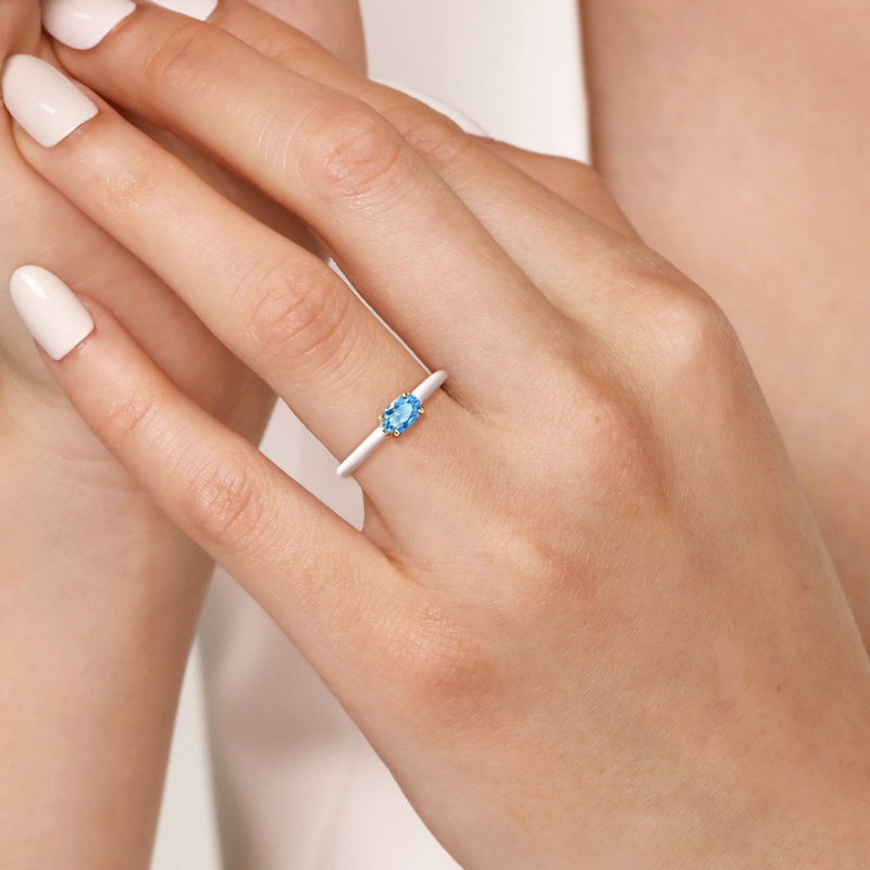 The Petite Pavilion Ring (Purple & White Edition)
