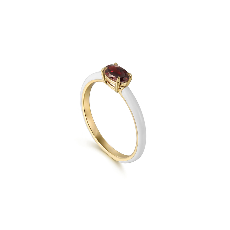 The Petite Pavilion Ring (Amethyst Purple & Chrome Red Edition)