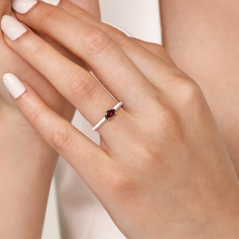 The Petite Pavilion Ring (Purple & White Edition)