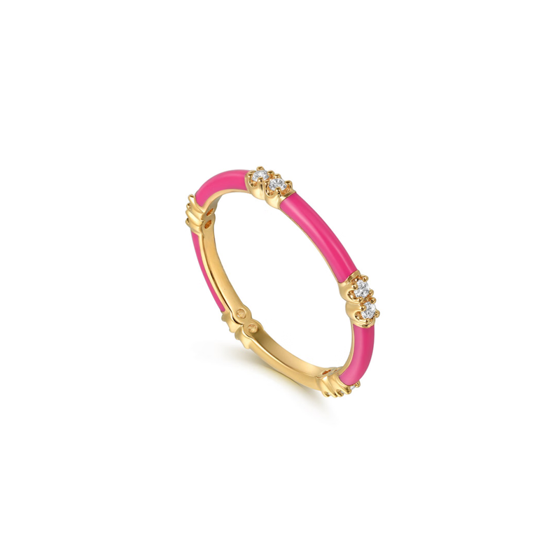 The Lucky Bamboo Ring (Millennial Pink & Yellow Gold Edition)