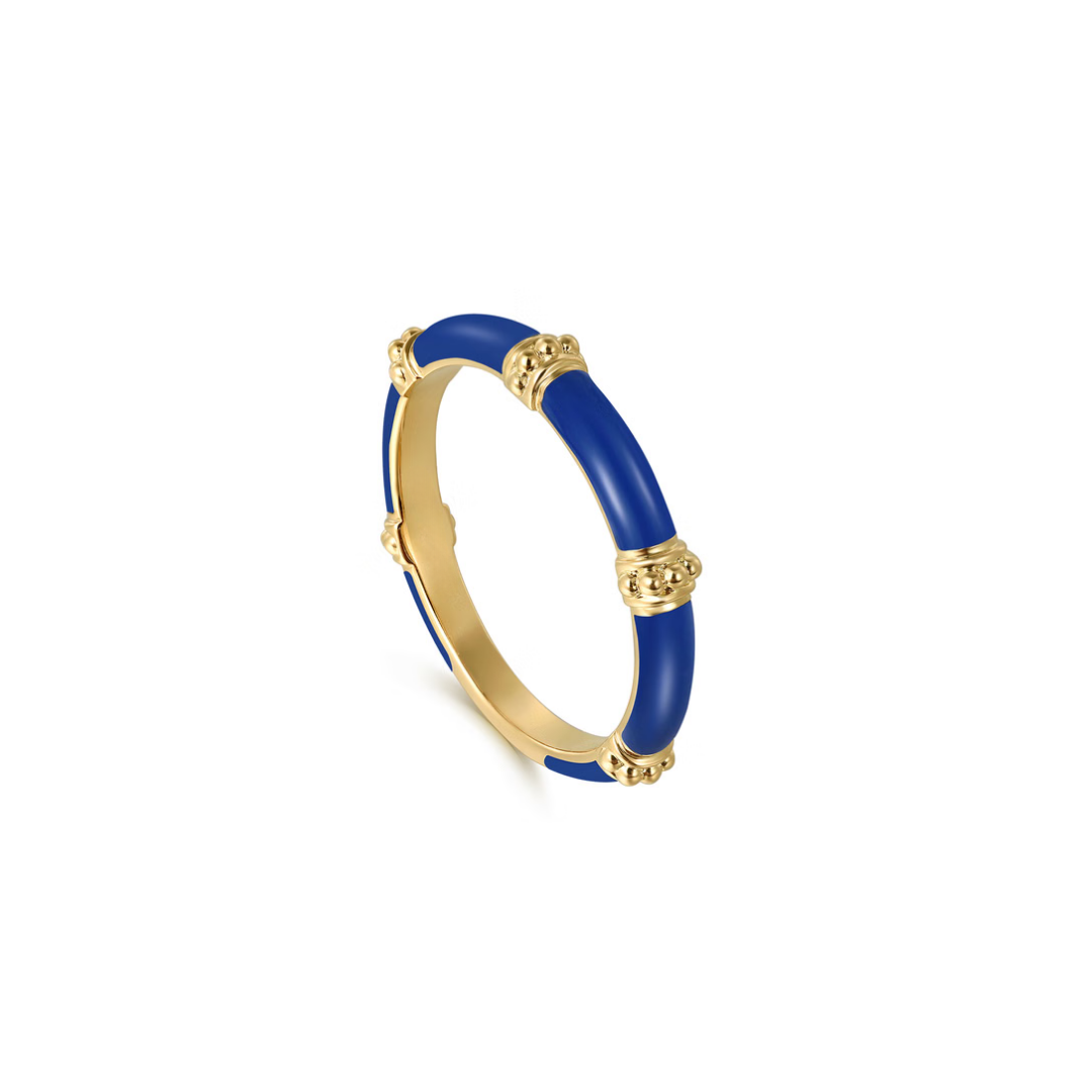 The Bamboo Node Ring (Chrome Green & Rose Gold Edition)