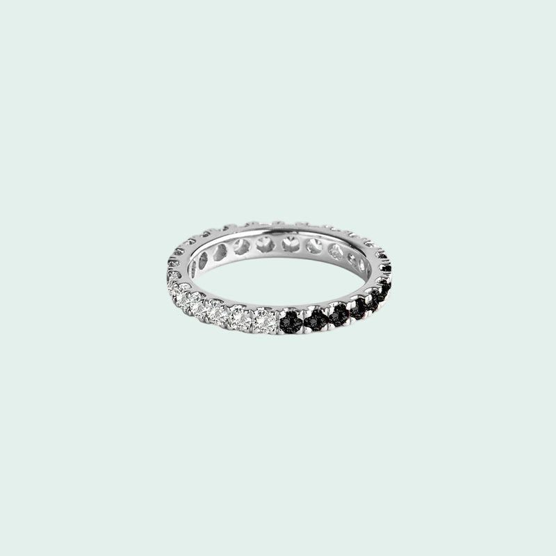 white candy pave eternity  (silver)