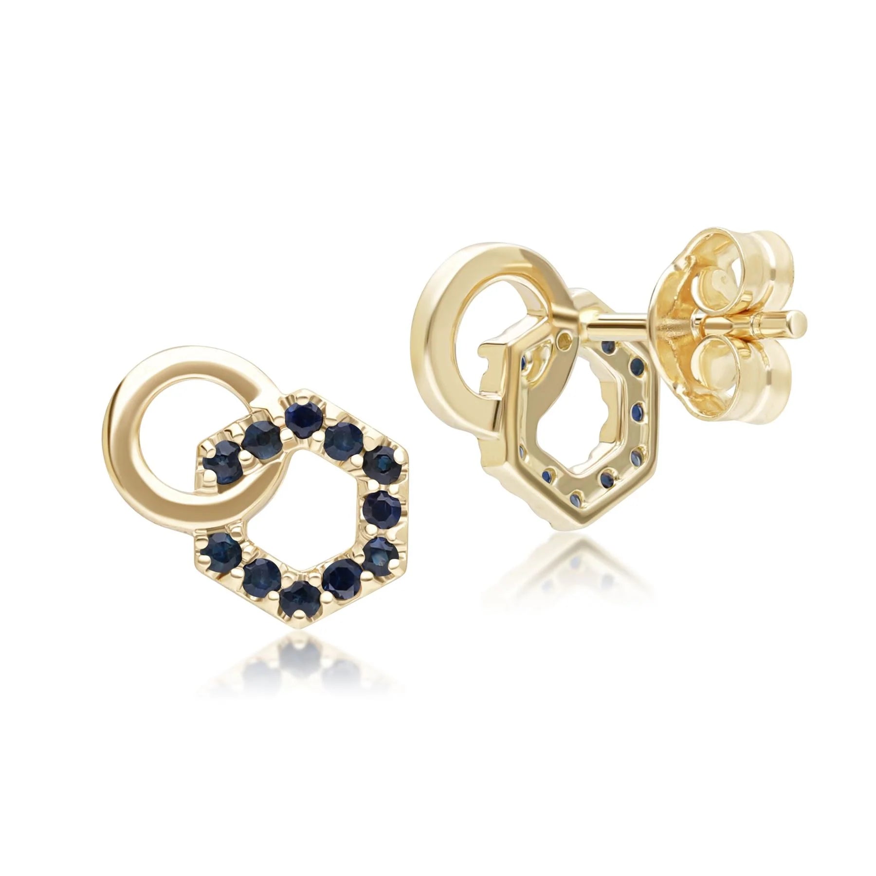 Apex Interlock Stud Earrings (Sapphire Edition)