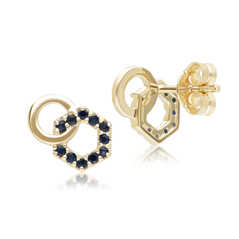 Apex Interlock Stud Earrings (Sapphire Edition)