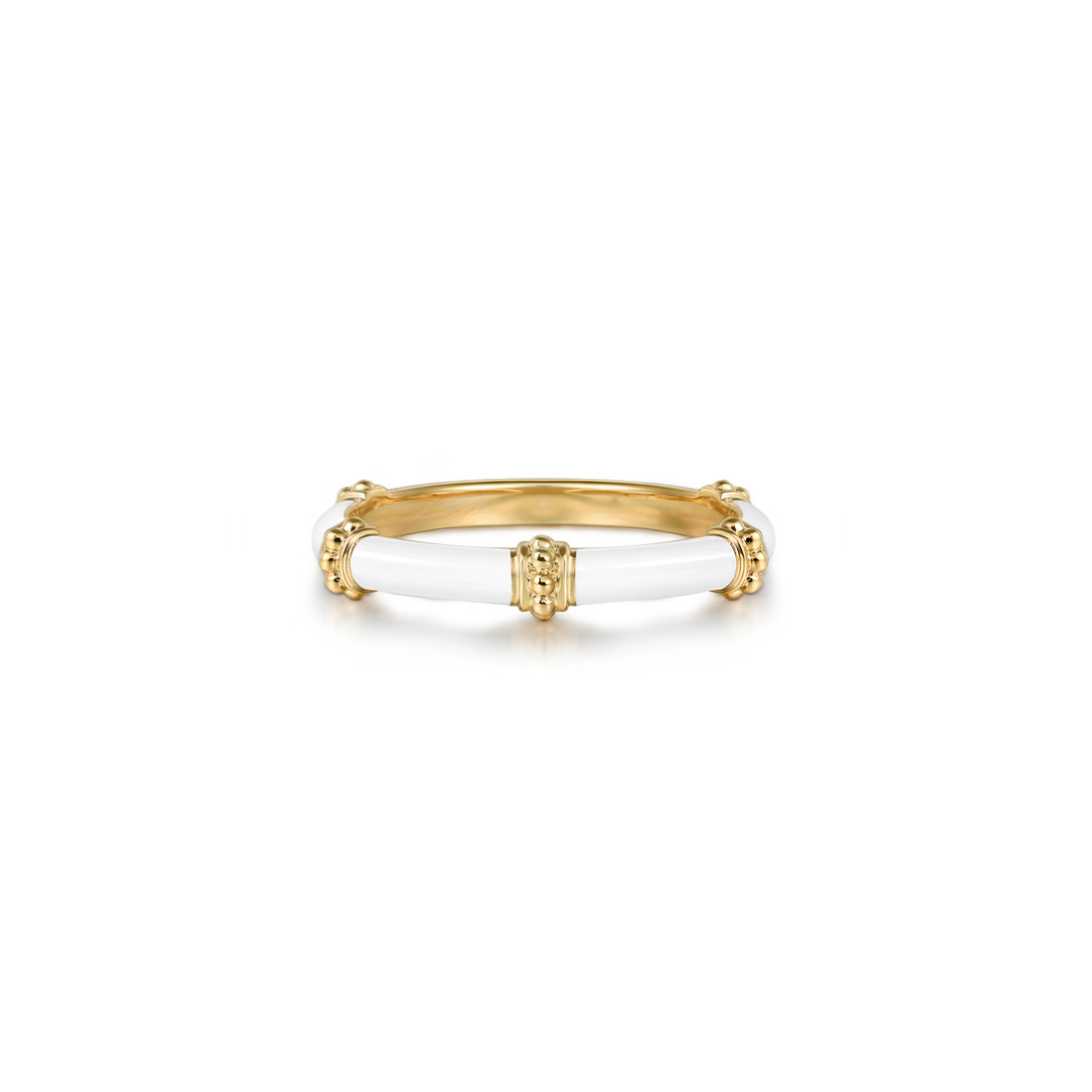The Bamboo Node Ring (Chrome Green & Rose Gold Edition)