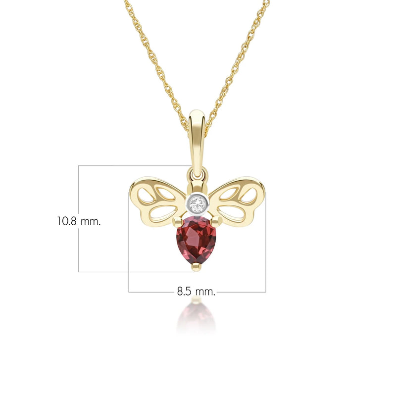 Lumina Butterfly Pendant (Garnet Edition)