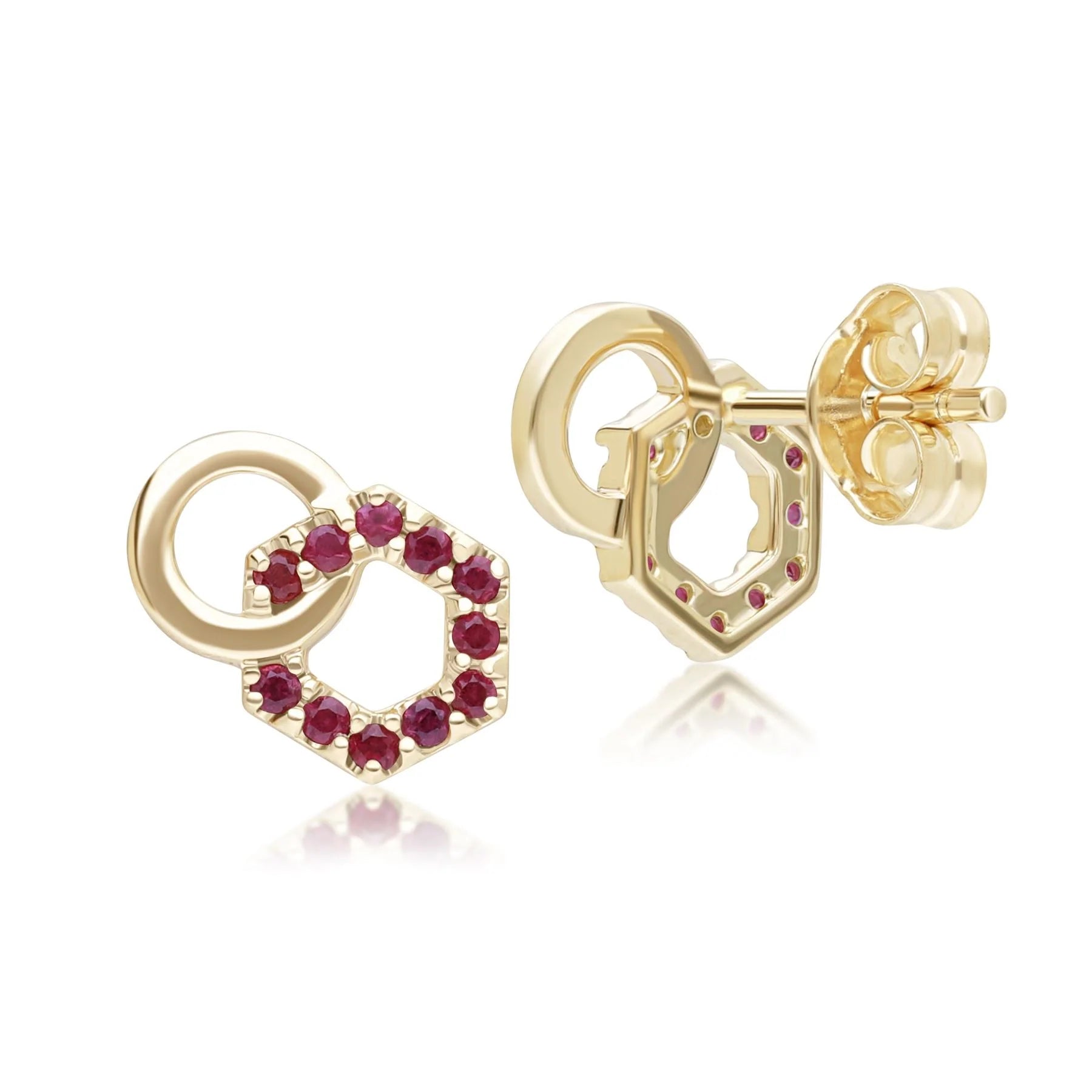 Apex Interlock Stud Earrings (Sapphire Edition)