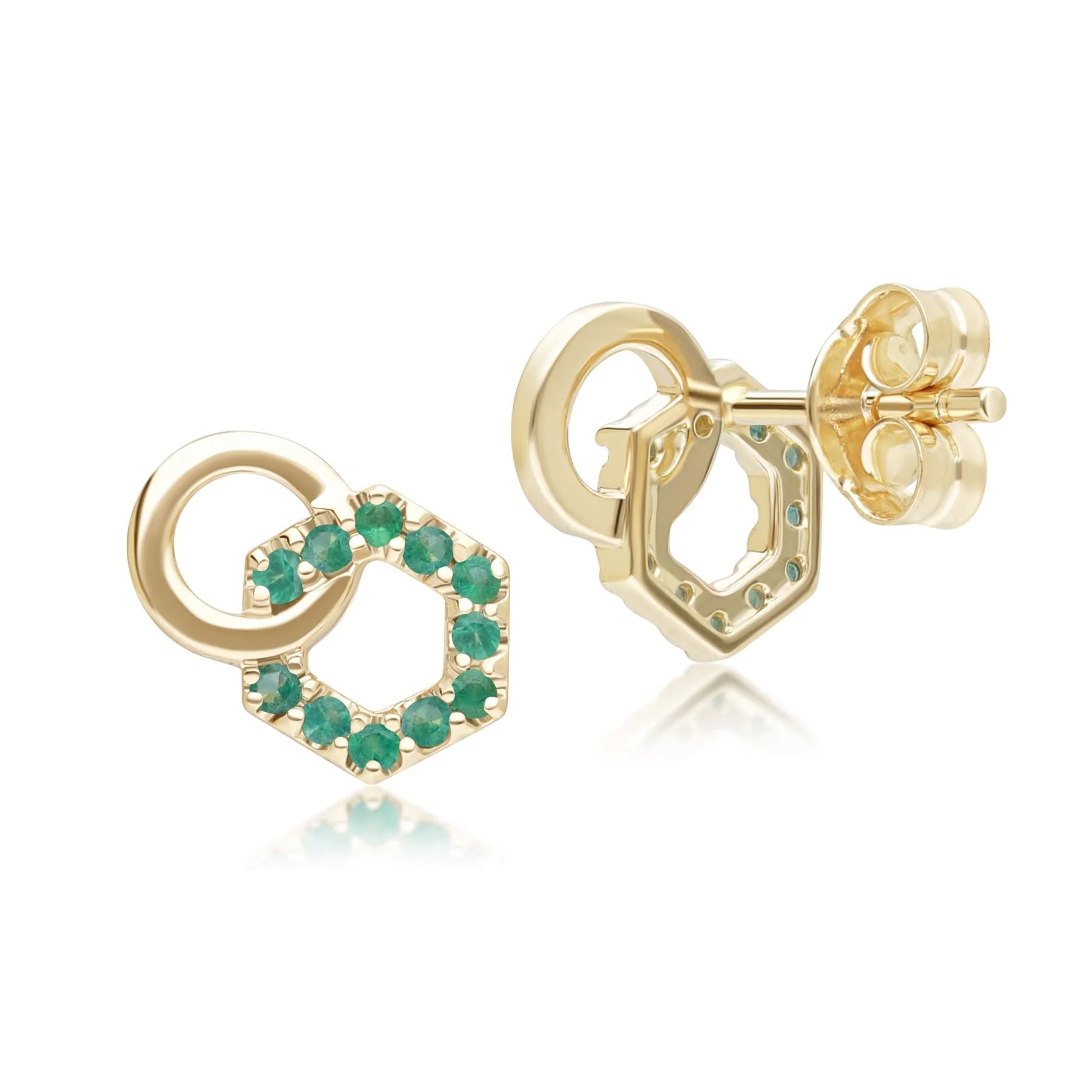 Apex Interlock Stud Earrings (Sapphire Edition)