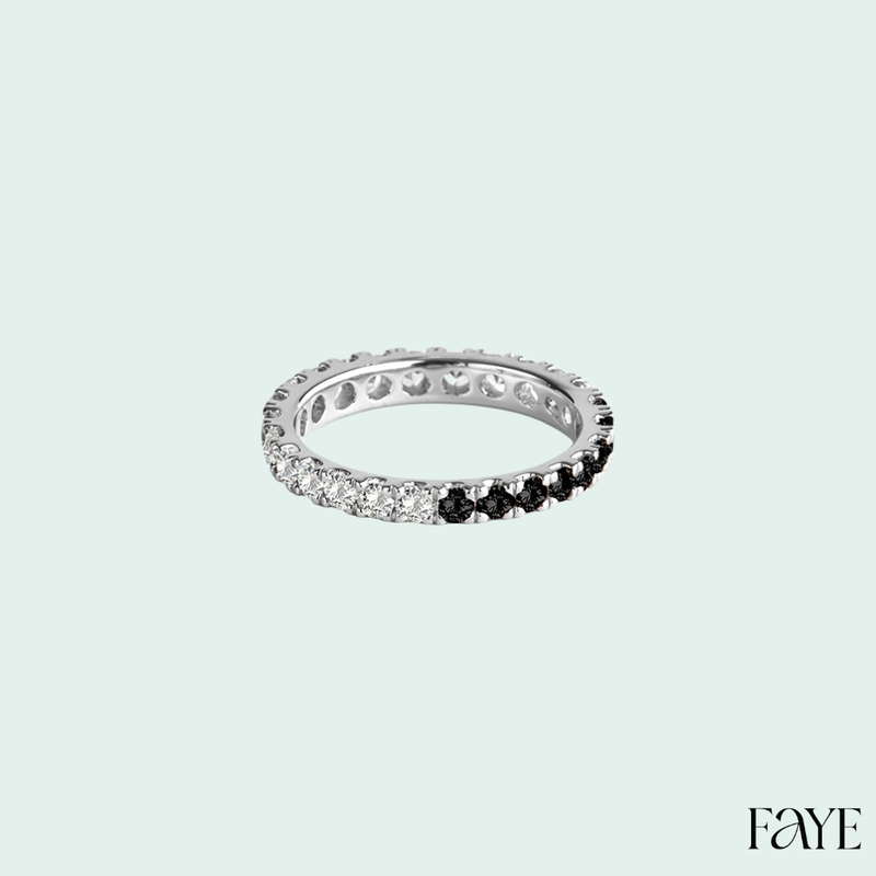 white candy pave eternity  (silver)