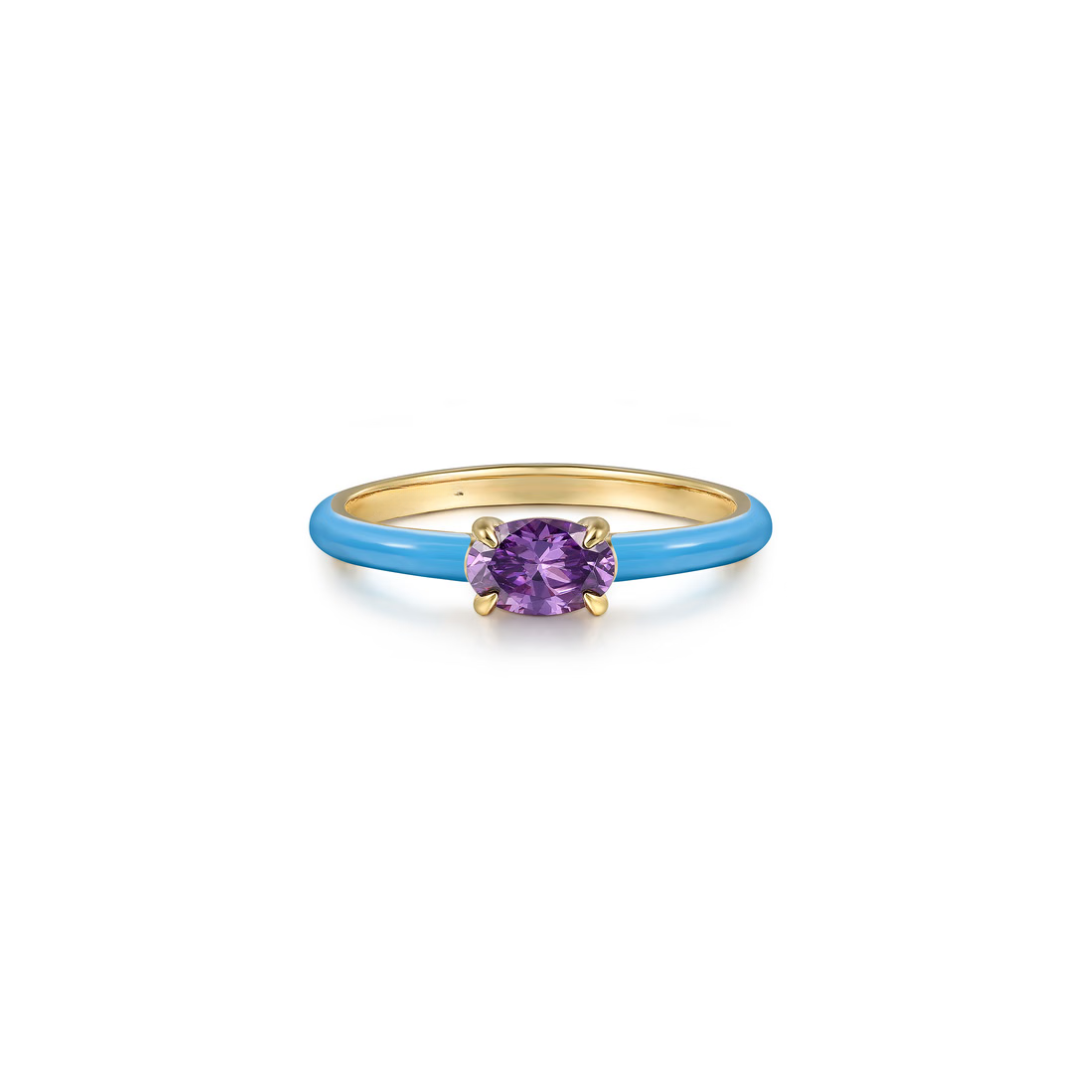 The Petite Pavilion Ring (Amethyst Purple & Chrome Red Edition)