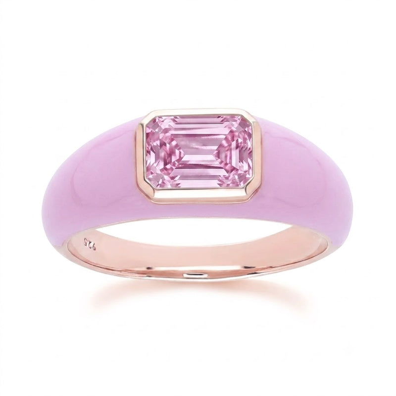 Azure Arc Baguette Dome Ring (Lavender Edition)
