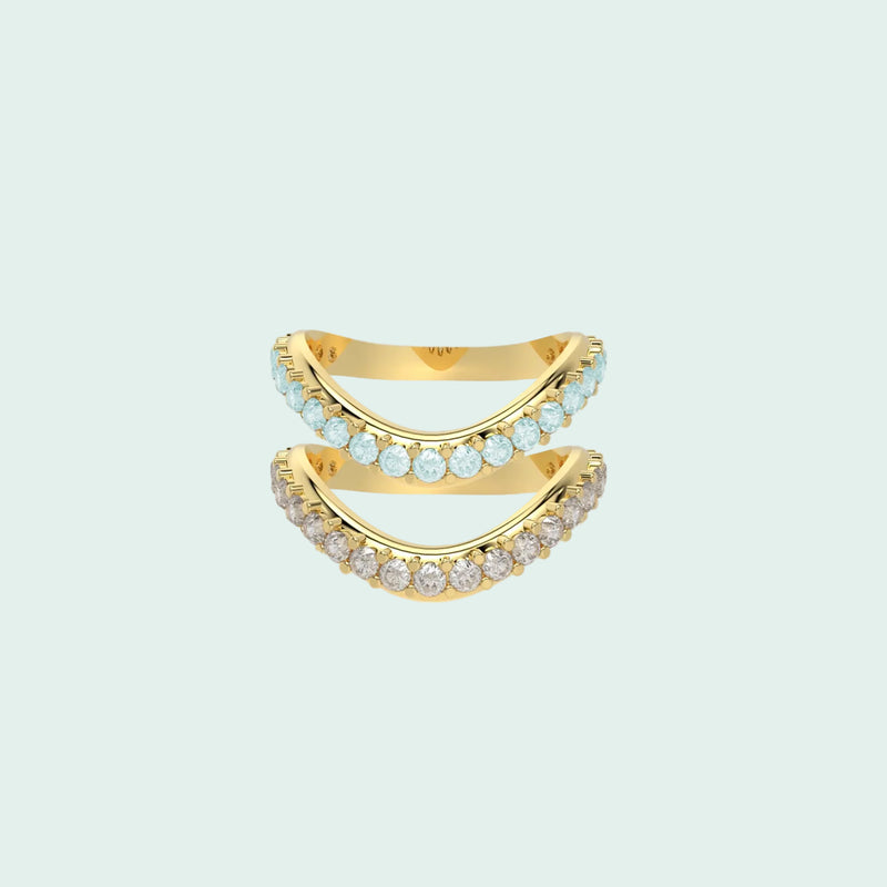 Liquid Tide Dual Band Pavé Ring