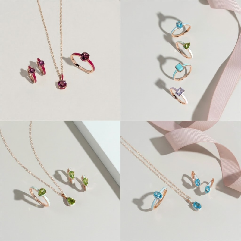 Azure Arc Pear-Cut Complete Jewelry Set ( Mint Green Edition)