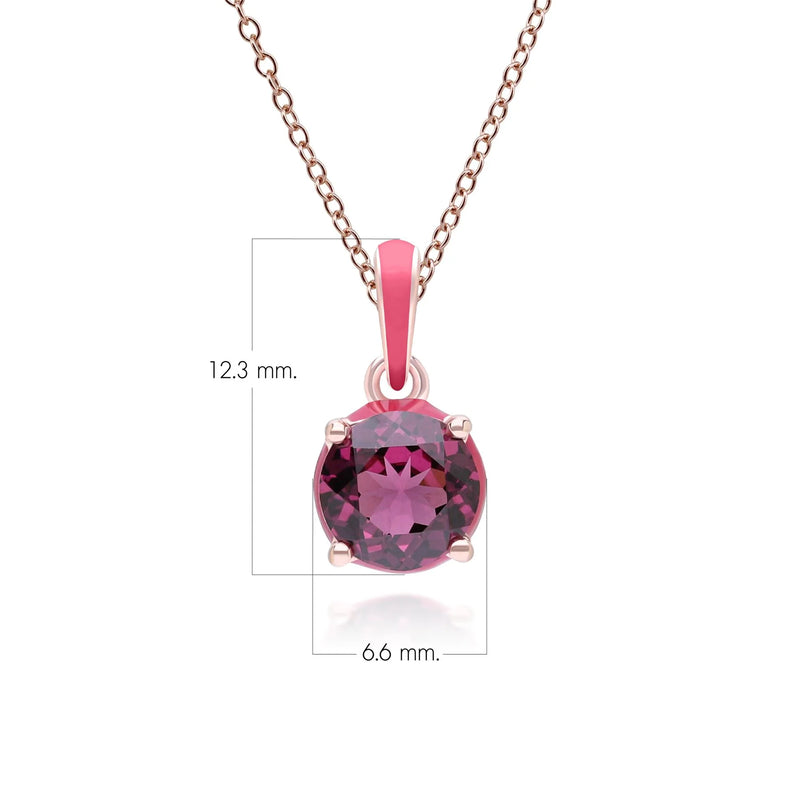Lumina Round-Cut Enamel Pendant Necklace (Sky Blue Edition)