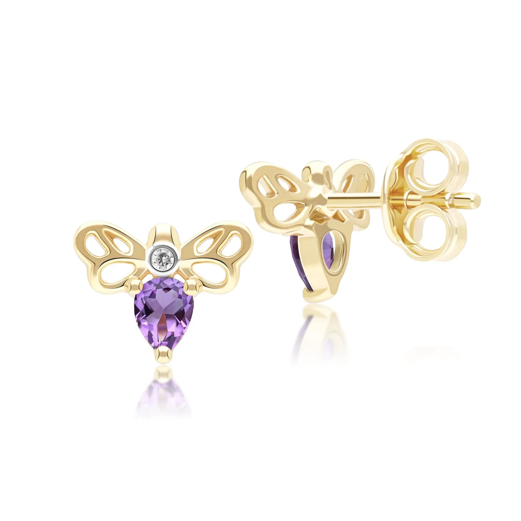 Lumina Butterfly Stud Earrings (Amethyst Edition)