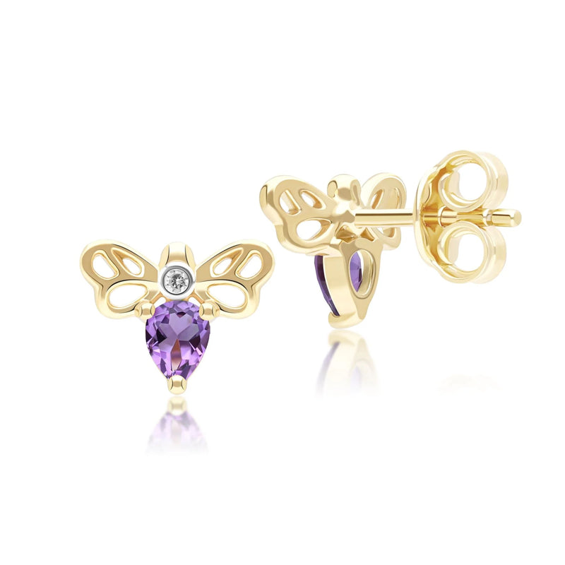 Lumina Butterfly Stud Earrings (Amethyst Edition)