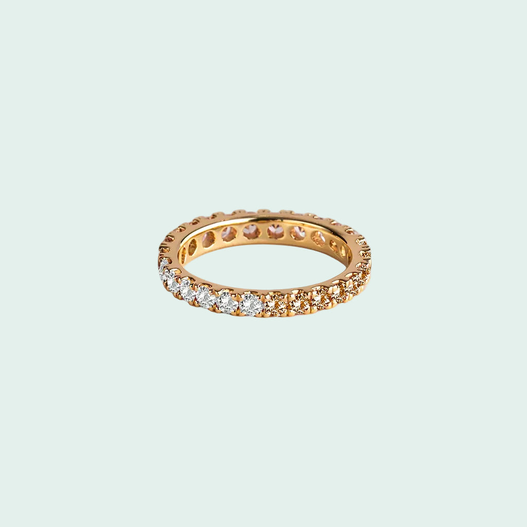 white candy pave eternity (gold)