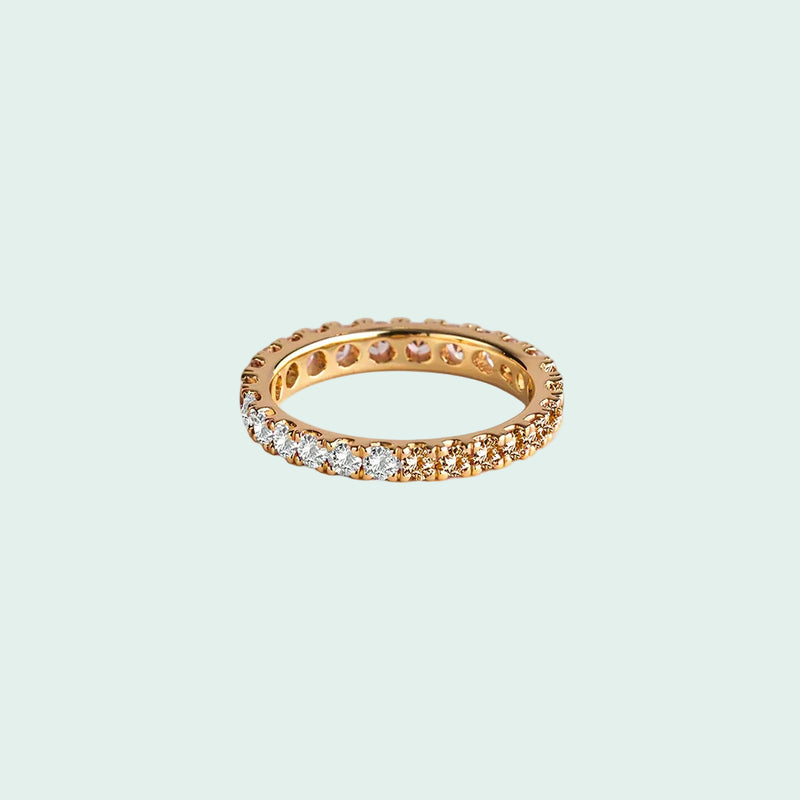 white candy pave eternity (gold)