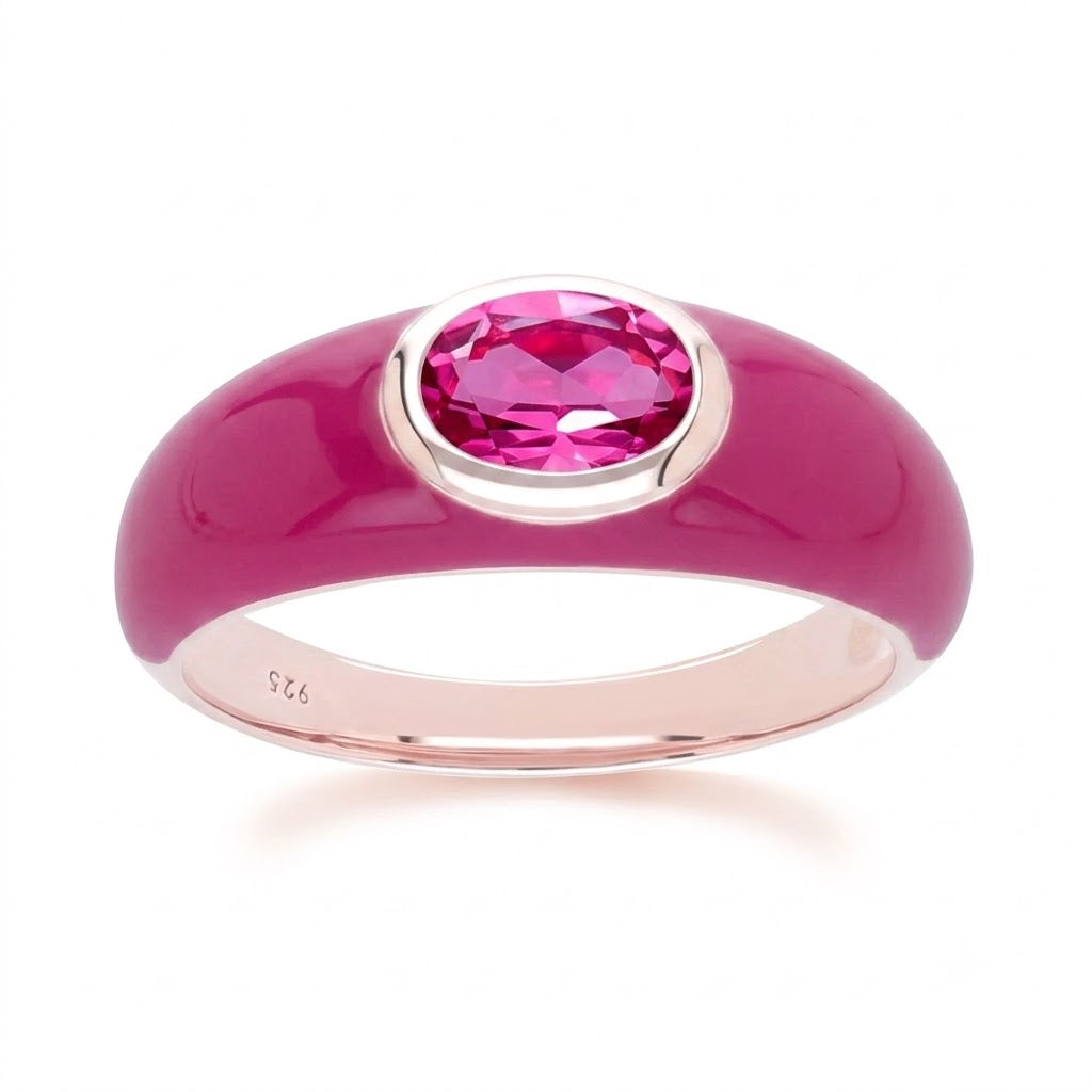 Azure Arc Baguette Dome Ring (Lavender Edition)