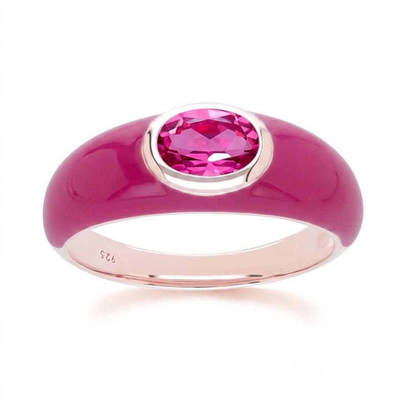Azure Arc Baguette Dome Ring (Lavender Edition)