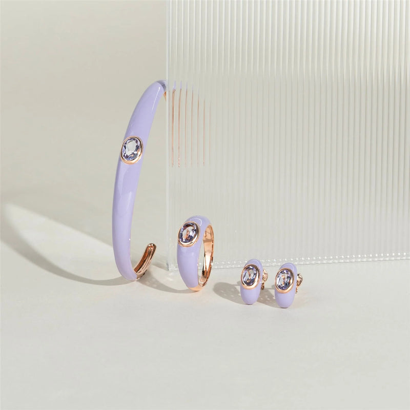 Azure Arc Baguette Stud Earrings (Sky Edition)