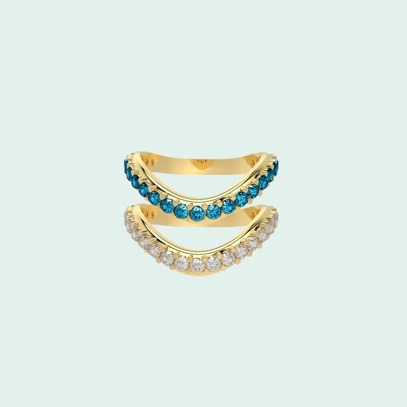 Liquid Tide Dual Band Pavé Ring