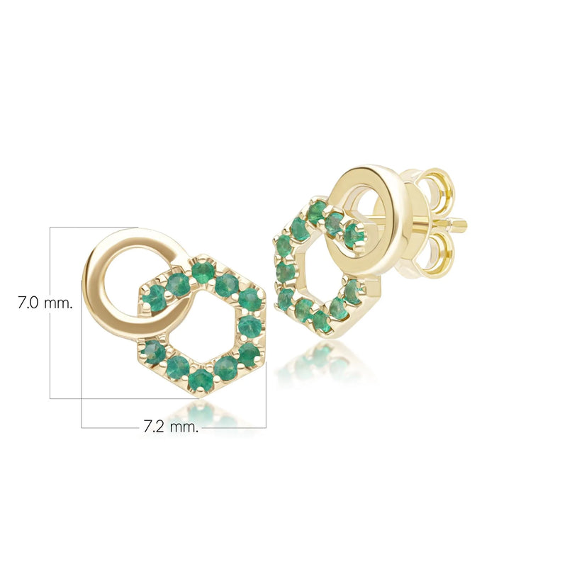 Apex Interlock Stud Earrings (Emerald Edition)