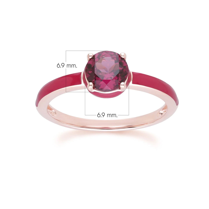 Lumina Emerald-Cut Enamel Ring ( Fuchsia Edition)