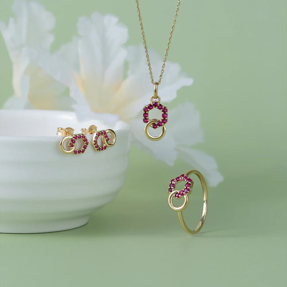 Apex Interlock Pendant (Ruby Edition)