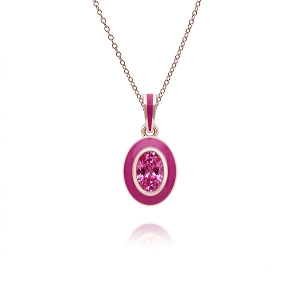 Lumina Oval-Cut Enamel Pendant Necklace (Mint Green Edition)