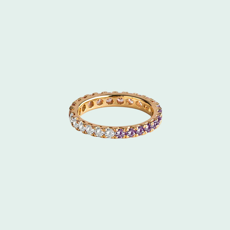 white candy pave eternity (gold)