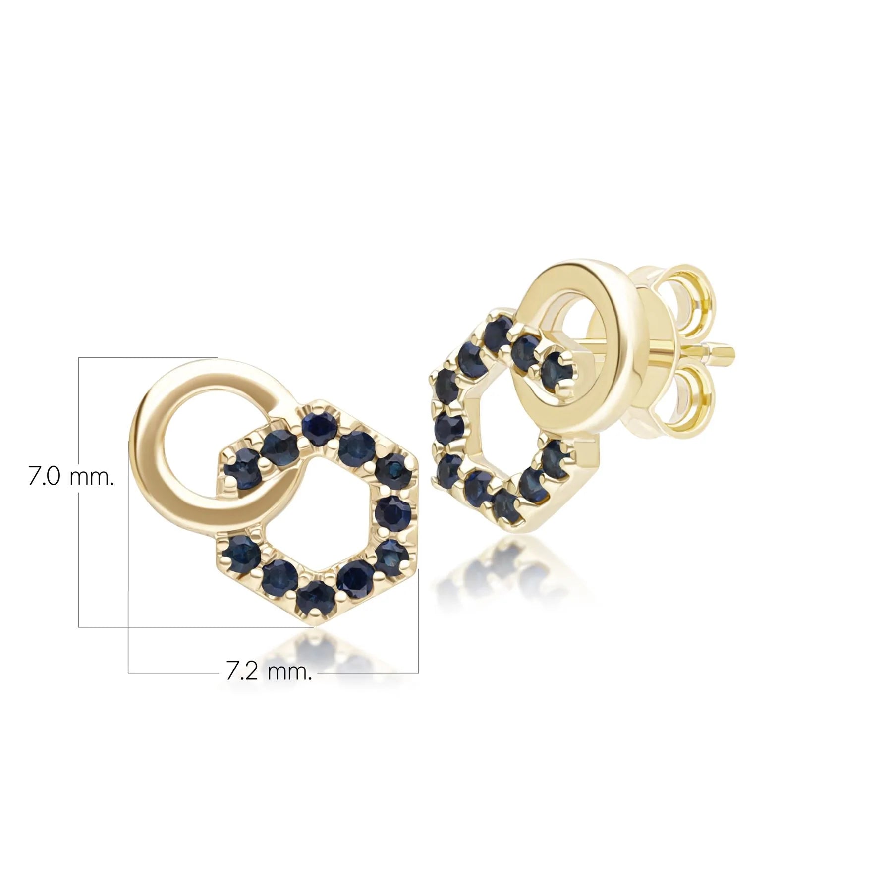 Apex Interlock Stud Earrings (Sapphire Edition)
