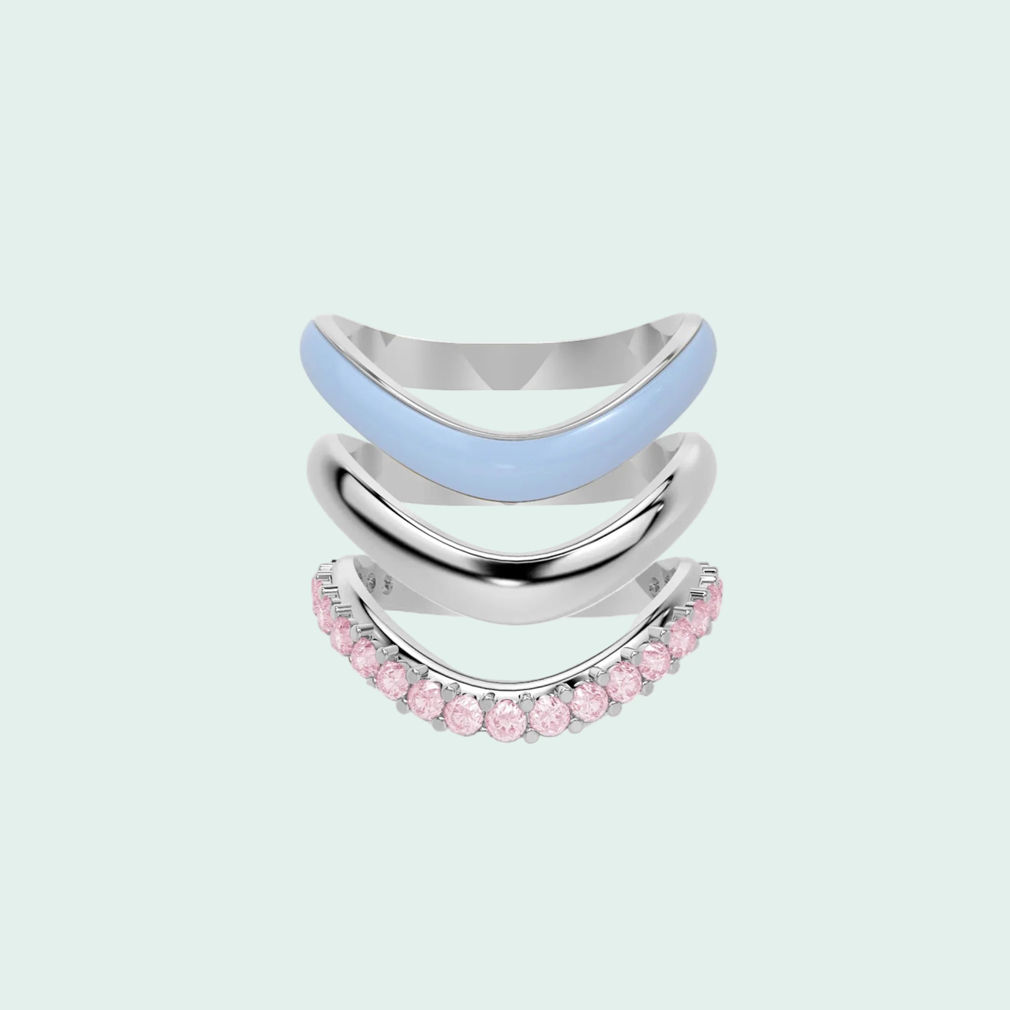 The Sugar Echo-Silver (Set of 3)