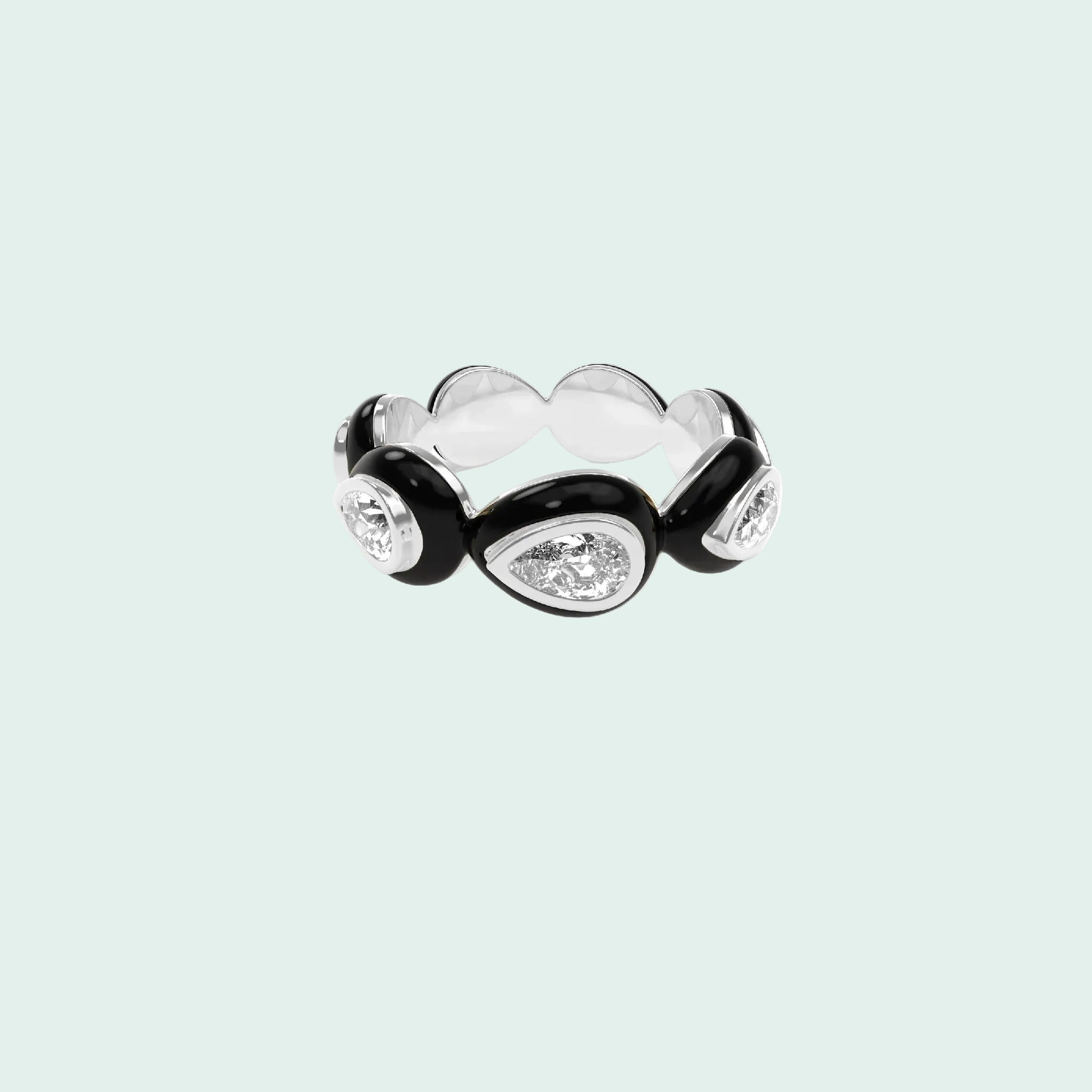 Liquid Tide Teardrop Ring (SILVER)