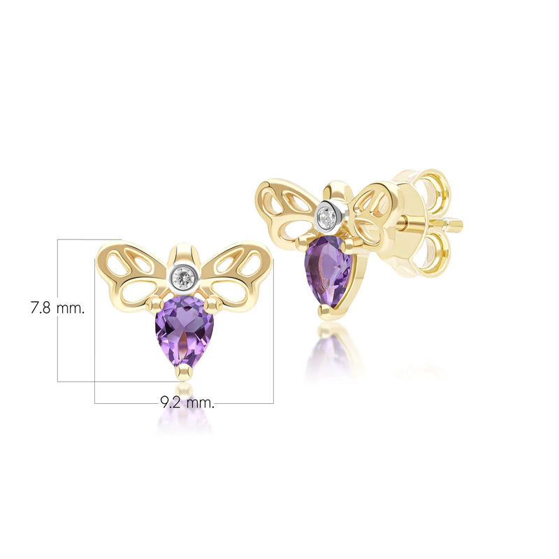 Lumina Butterfly Stud Earrings (Garnet Edition)