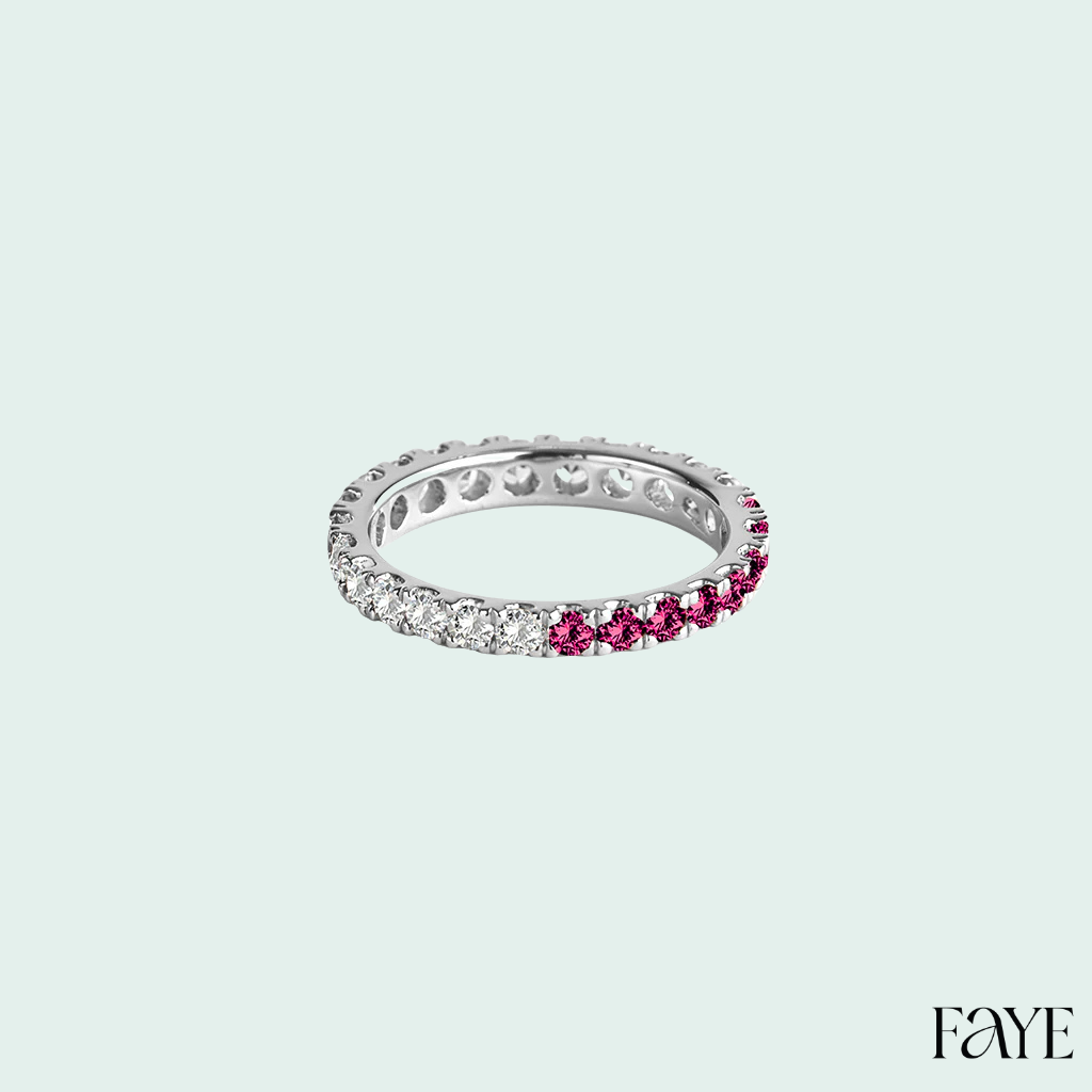 white candy pave eternity  (silver)