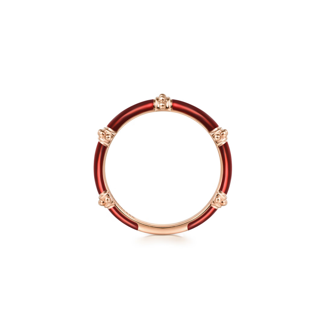 The Bamboo Node Ring (Chrome Green & Rose Gold Edition)