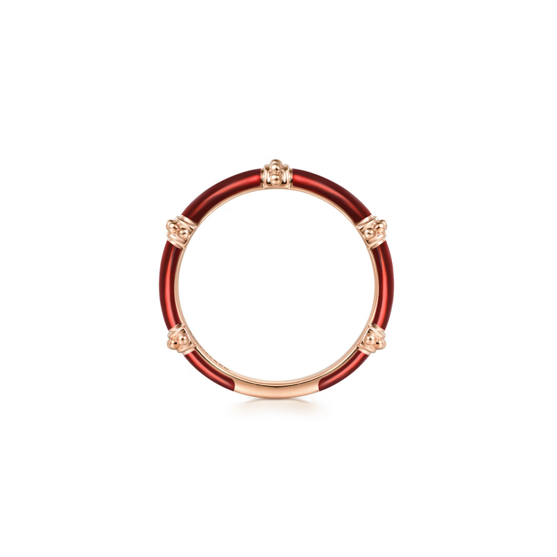 The Bamboo Node Ring (Chrome Green & Rose Gold Edition)