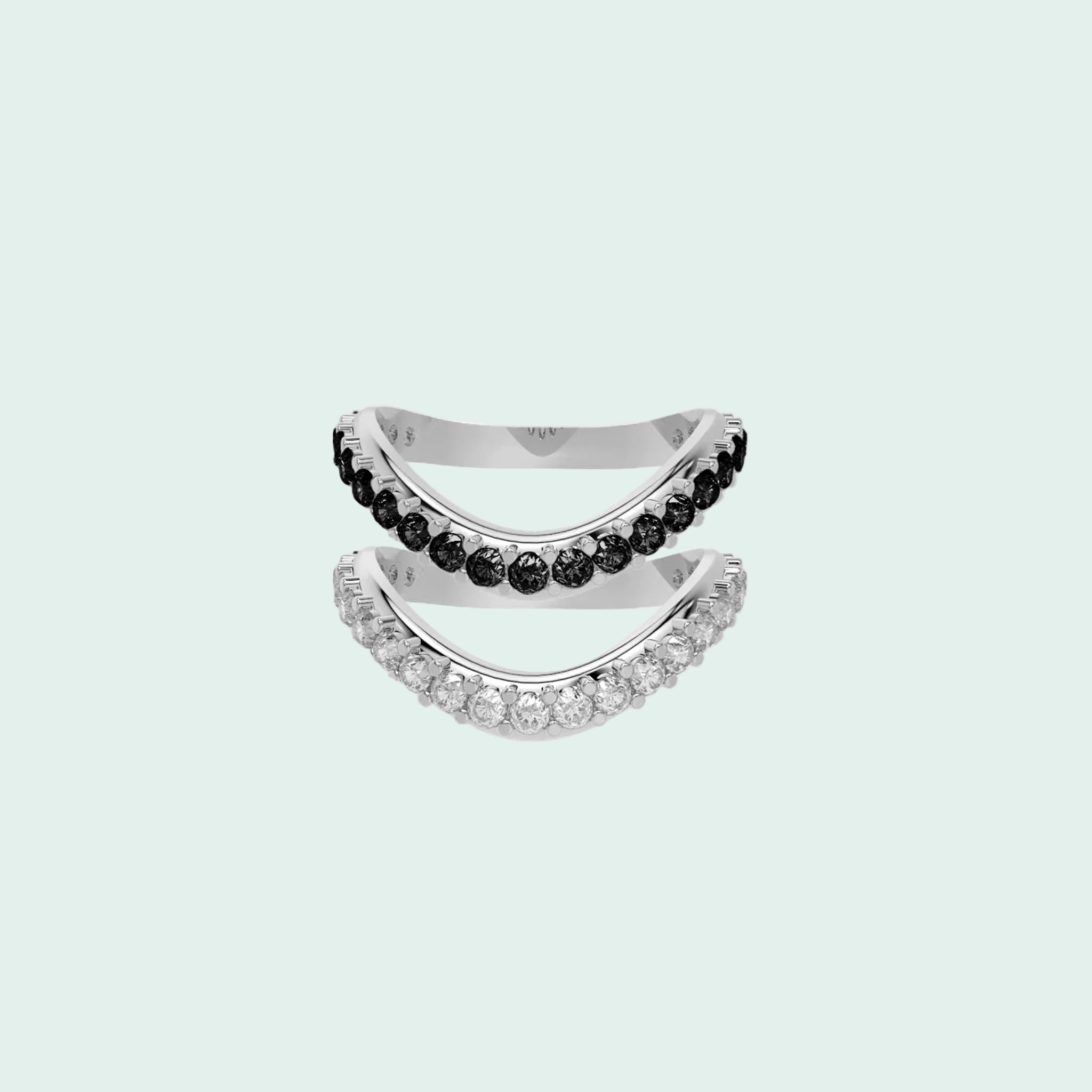 Liquid Tide Dual Band Pavé Ring