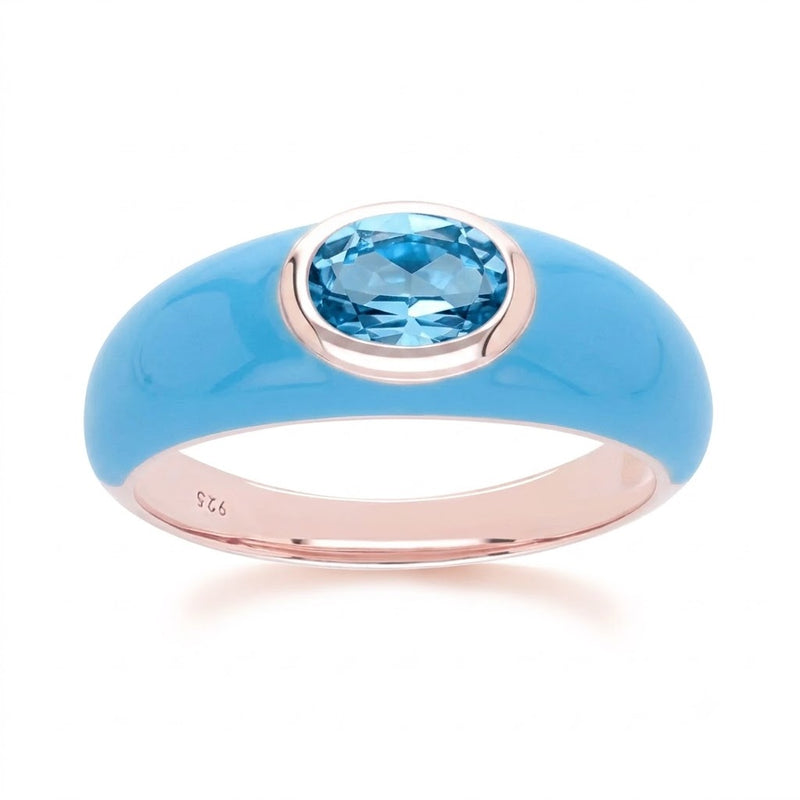 Azure Arc Baguette Dome Ring (Lavender Edition)