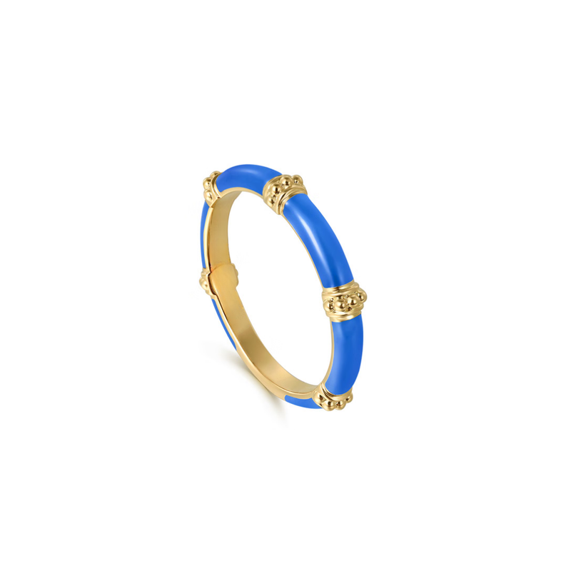The Bamboo Node Ring (Chrome Green & Rose Gold Edition)