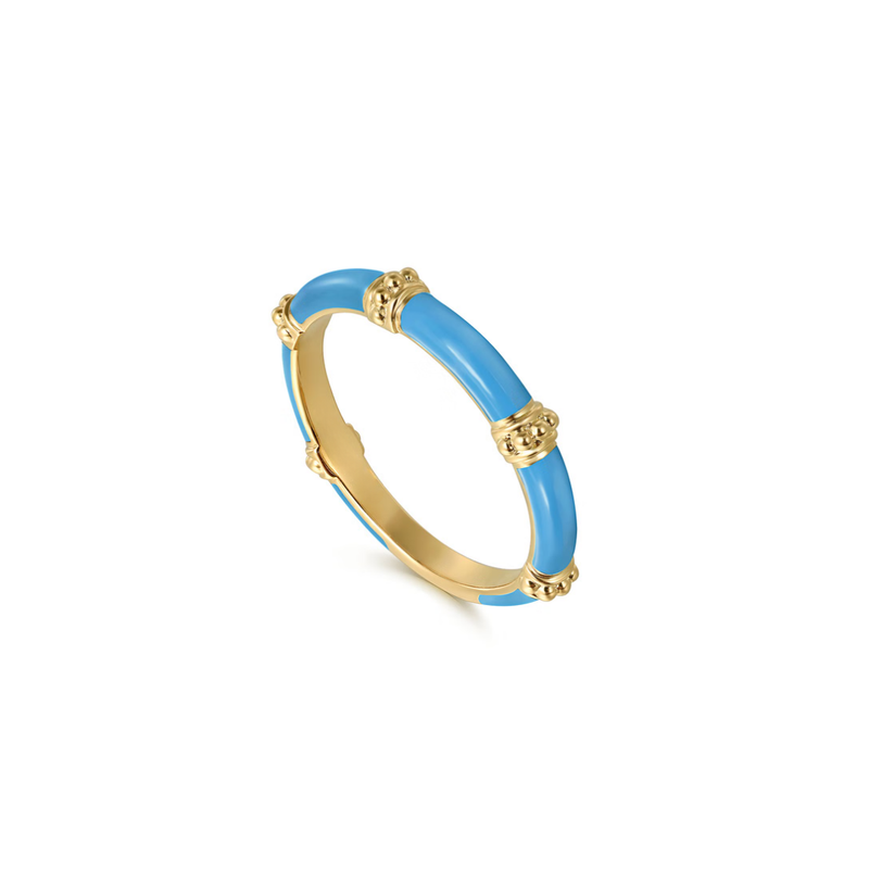 The Bamboo Node Ring (Chrome Green & Rose Gold Edition)