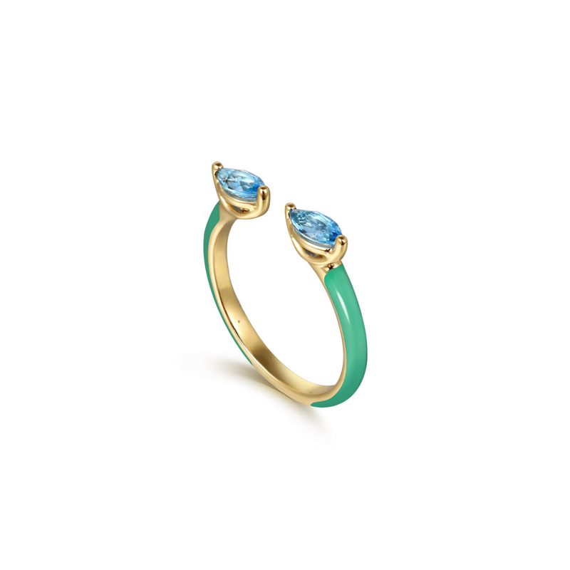 Capri Kiss Ring (Sky Blue & Lime Green Edition)