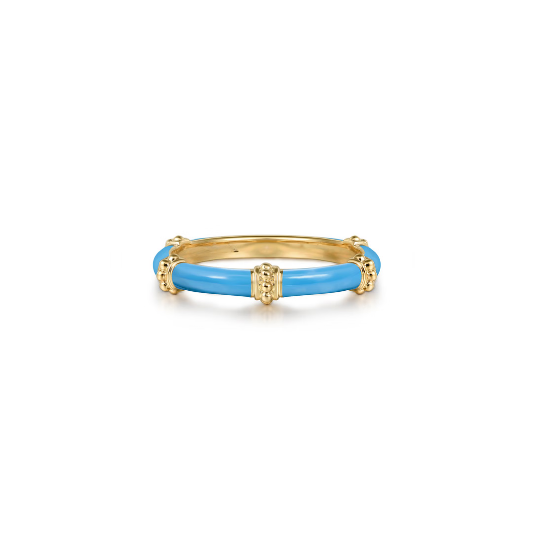 The Bamboo Node Ring (Chrome Green & Rose Gold Edition)