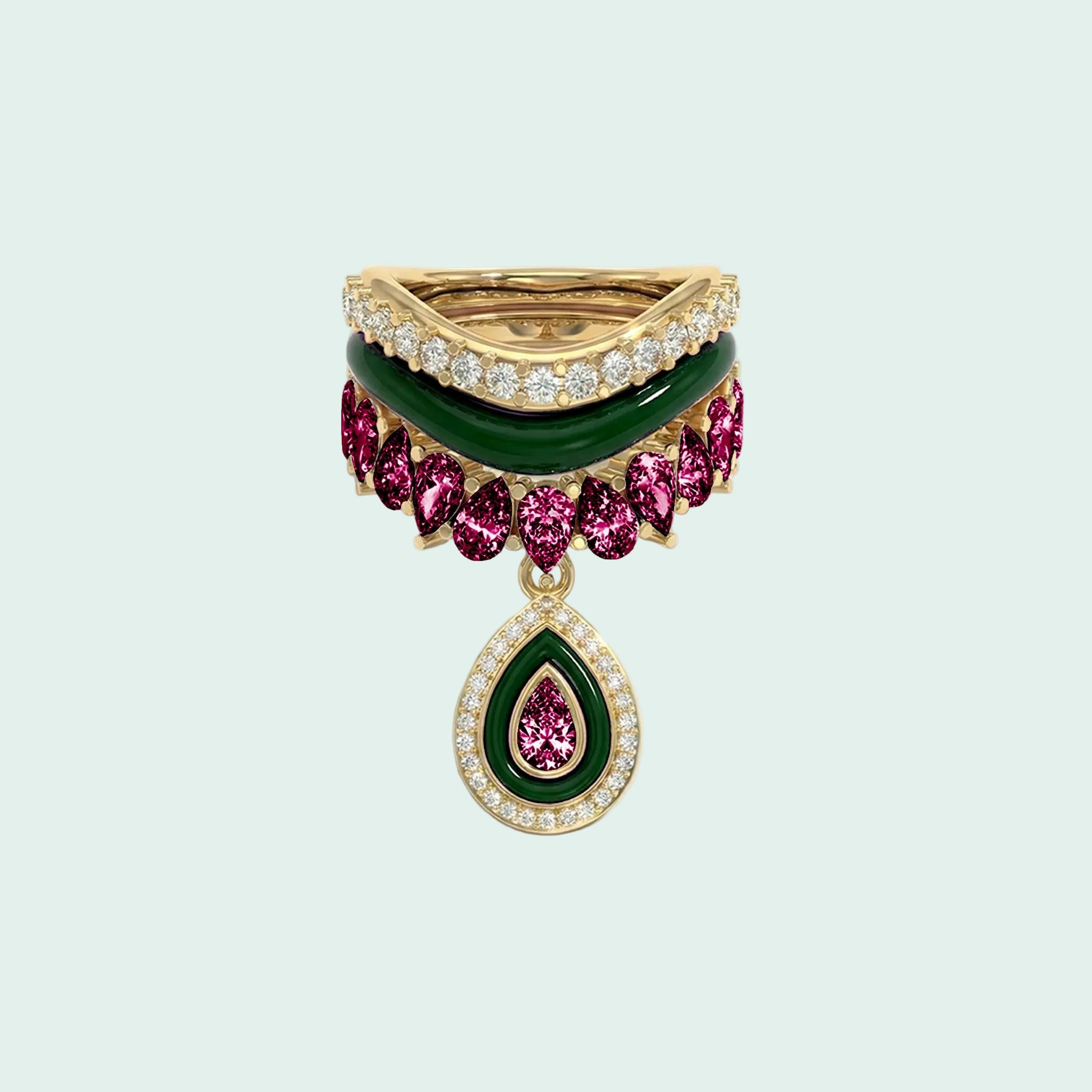 Varna-Volt-Gold Trio Ring Stack