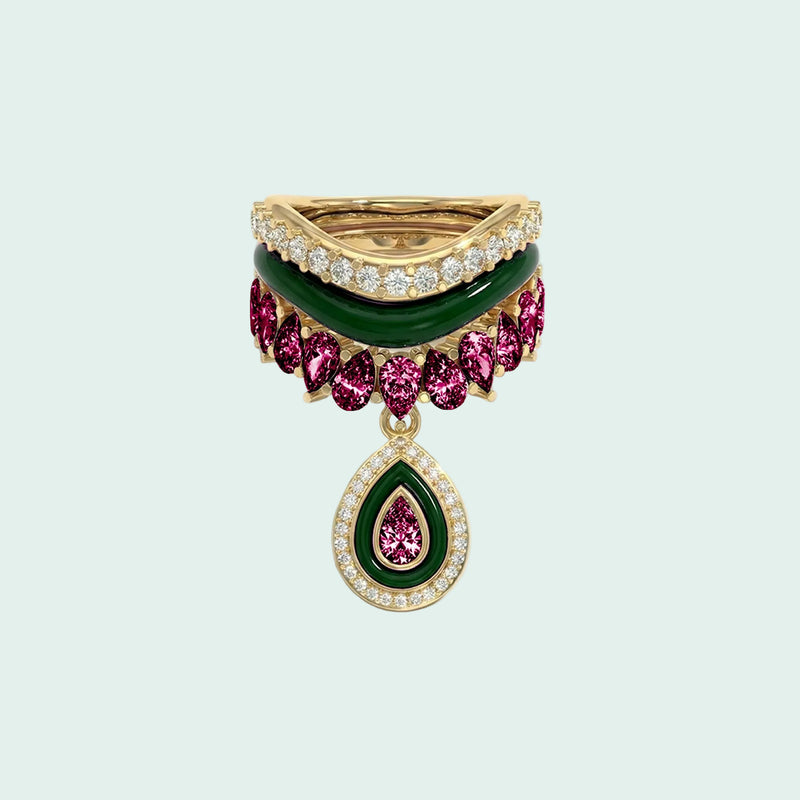 Varna-Volt-Gold Trio Ring Stack