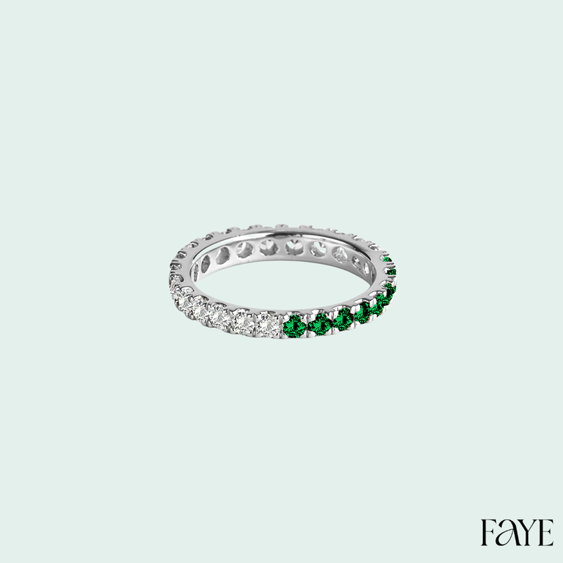 white candy pave eternity  (silver)