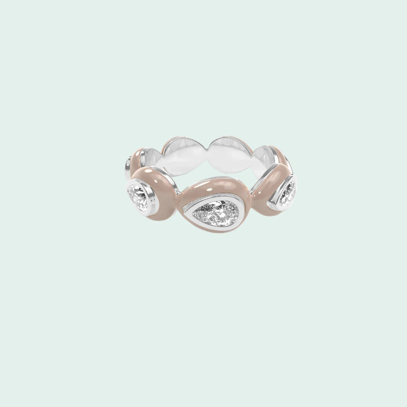 Liquid Tide Teardrop Ring (SILVER)
