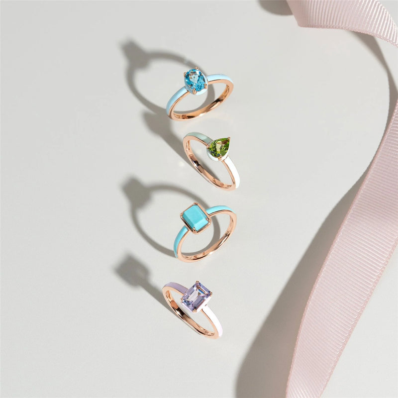 Azure Baguette Ring