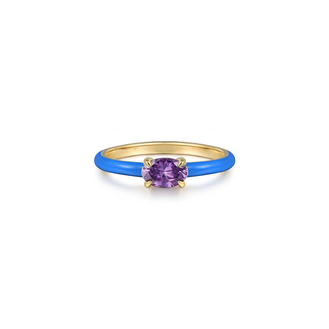 The Petite Pavilion Ring (Amethyst Purple & Chrome Red Edition)